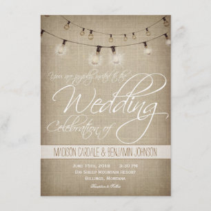 Invitation Ficelle d'invitation rustique de mariage