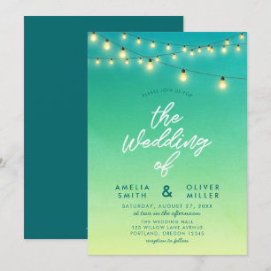 Invitation Ficelles du mariage en verre de mer d'aquarelle de