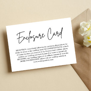 Invitation Fiche de boîtier de détails de Mariage de script m