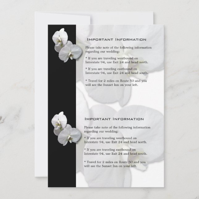 Invitation Fiche d'information sur les orchidées blanches 4 (Devant)