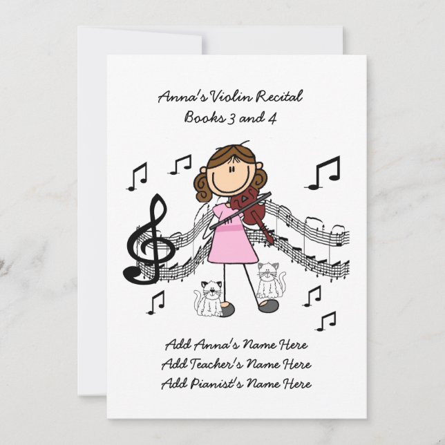 Invitation Fiche d'invitation au considérant pour violon d'An (Devant)