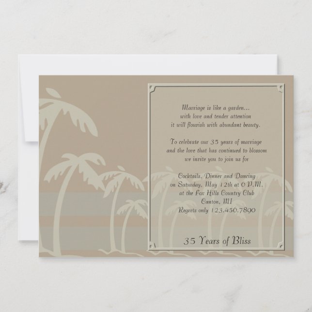 Invitation Fidji : Anniversaire des palmiers tropicaux (Devant)