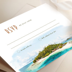Invitation Fidji Island RSVP Mariage Insertion Destination