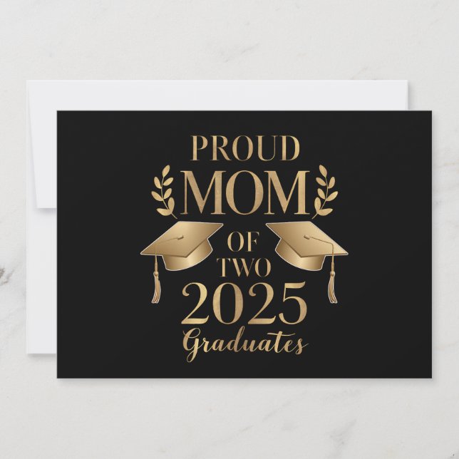 Invitation Fier maman de deux diplômés 2025 jumeaux diplômés (Devant)
