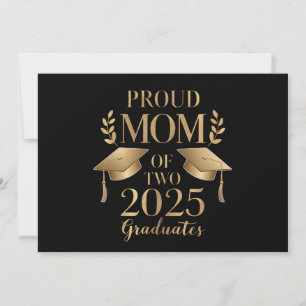 Invitation Fier maman de deux diplômés 2025 jumeaux diplômés