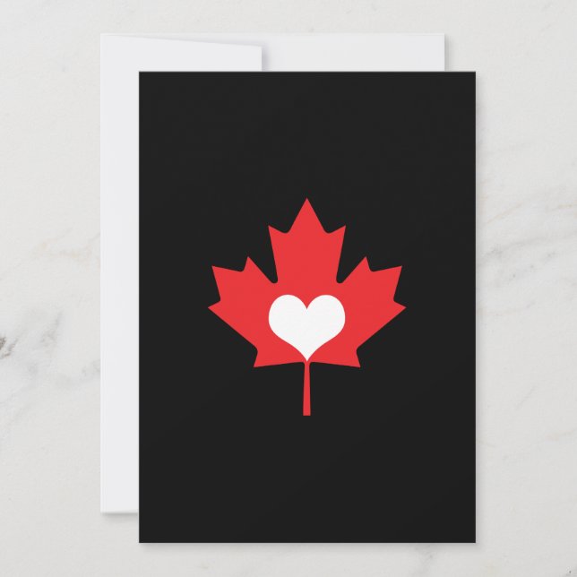 Invitation Fierté canadienne - I Love Canada Maple Leaf (Devant)