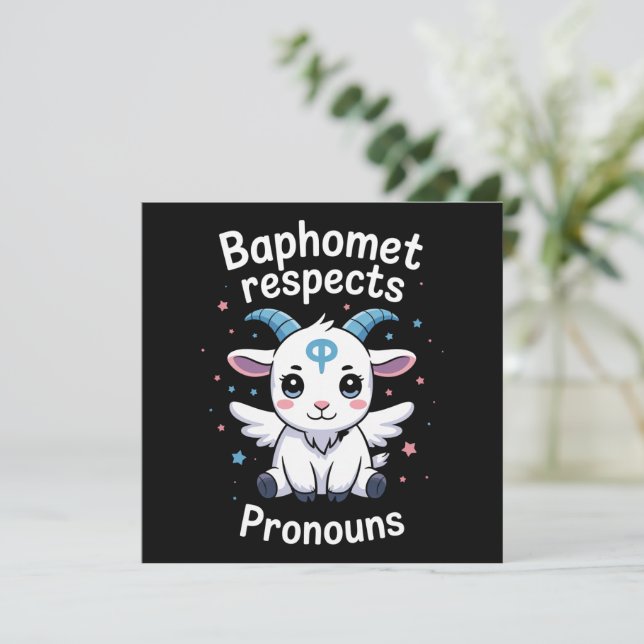 Invitation Fierté transgenre Baphomet respecte les pronoms (Debout devant)