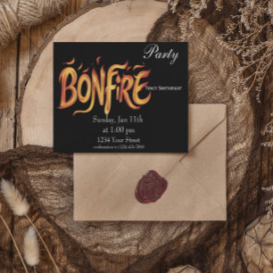 Invitation Fiery Bonfire Word Art
