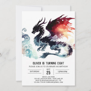 Invitation Fiery Dragon Anniversaire numérique