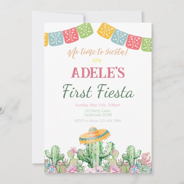 Invitation Fiesta Anniversaire Fiesta Invitation (Devant)