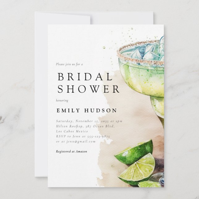Invitation Fiesta Aquarelle Nuptiale douche (Devant)