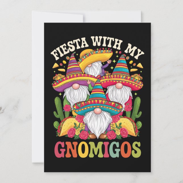 Invitation Fiesta Avec Mes Gnomigos Gnome Cinco De Mayo (Devant)
