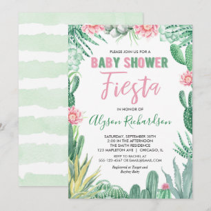 Invitation Fiesta baby shower cactus cinco de mayo