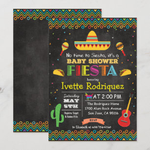 Invitation Fiesta Baby shower mexicain Chalk