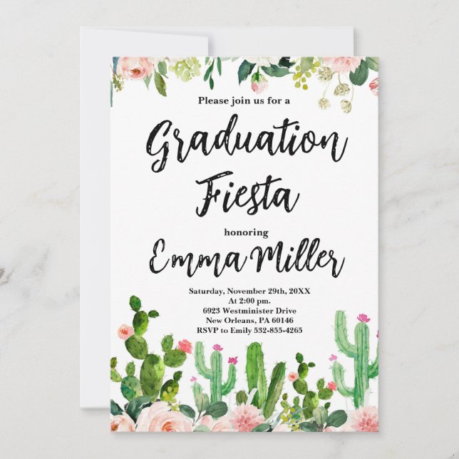 Invitation Fiesta Cactus (Devant)