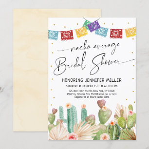 Invitation Fiesta Cactus Nacho Fête des mariées moyenne