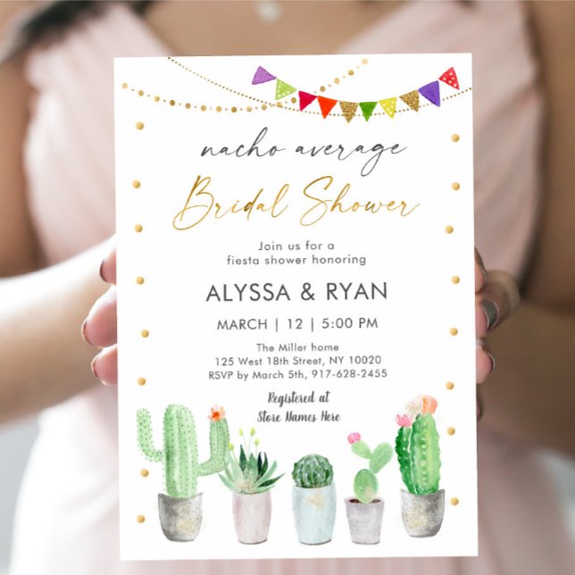 Invitation Fiesta Cactus Nacho Fête des mariées moyenne (Créateur téléchargé)