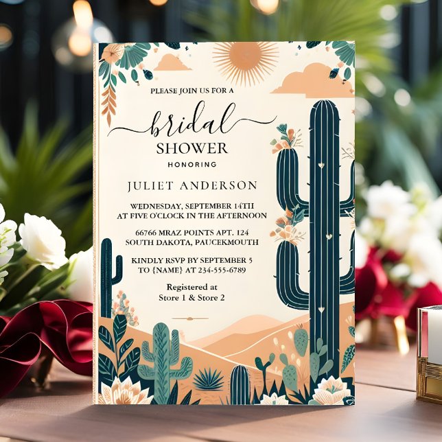 Invitation Fiesta Cactus Voyage Fêtes des mariées Mexicaines (Créateur téléchargé)