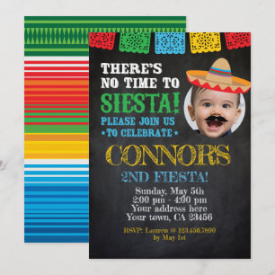 Invitation Fiesta, Cinco de mayo Anniversaire avec photo