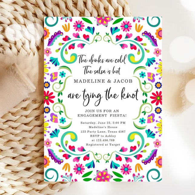 Invitation Fiesta Couples Floral Fiesta Fête des mariées mexi (Créateur téléchargé)