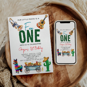 Invitation Fiesta d'abord   1ère fête d'anniversaire