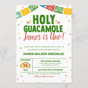 Invitation Fiesta d'anniversaire du Saint-Guacamole