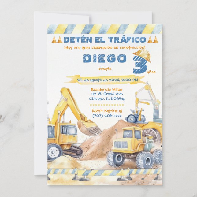 Invitation Fiesta de Construcción 3 Años (Devant)