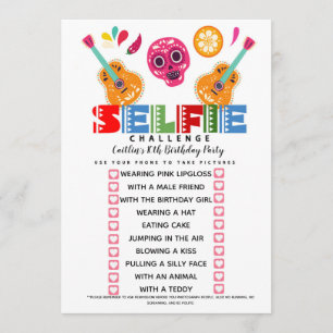 Invitation Fiesta de fête d'anniversaire de jeu de défi de