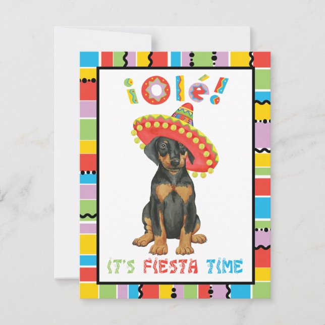 Invitation Fiesta Doberman Pinscher (Devant)