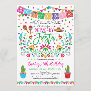 Invitation Fiesta Drive By Birthday Mexican Party Parade