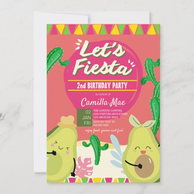 Invitation Fiesta du 2ème anniversaire (Devant)