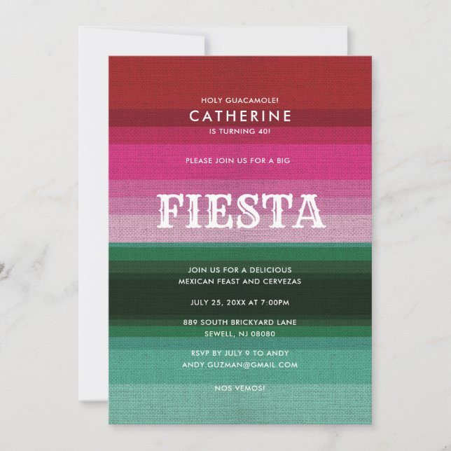 Invitation Fiesta du Mexique (Devant)