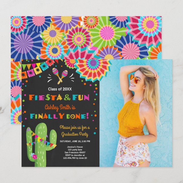 Invitation Fiesta et Mexicain de partie d'invitation (Devant / Derrière)