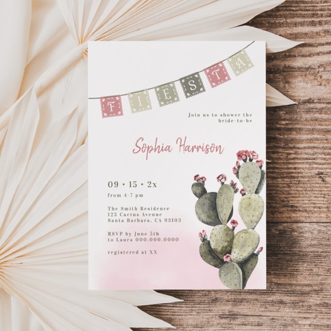 Invitation Fiesta Fête des mariées Cactus (Créateur téléchargé)