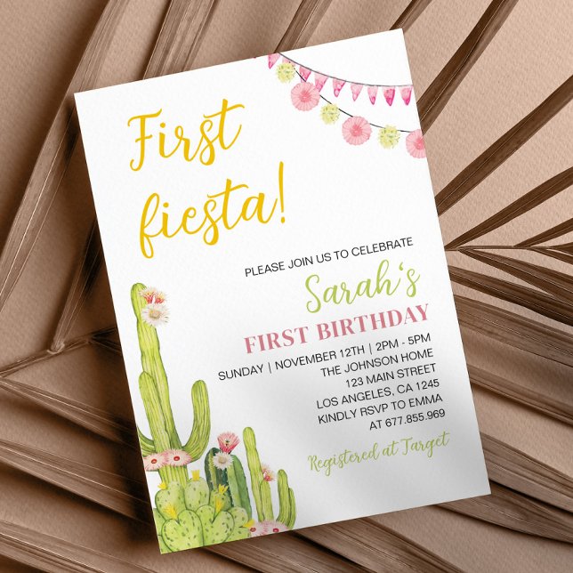 Invitation Fiesta First Birthday (Créateur téléchargé)