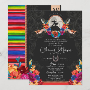 Invitation Fiesta Fleurs Lumineuses Beau Ranch Quinceañera