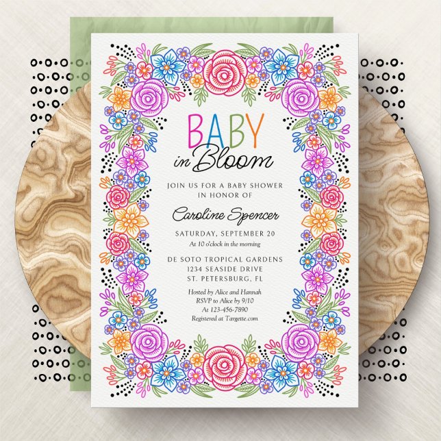 Invitation Fiesta Floral Baby Bloom Douche (Créateur téléchargé)