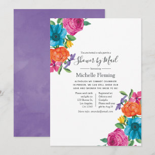 Invitation Fiesta florale Mariée ou Baby shower par la poste