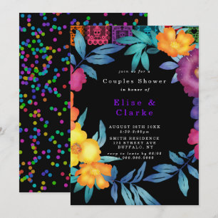 Invitation Fiesta Florals Mexicaine Douche Couple