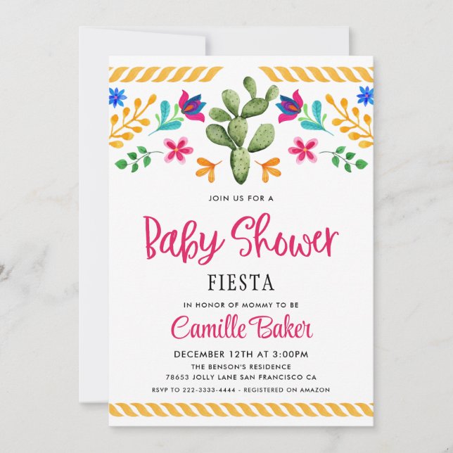 Invitation Fiesta Genre Neutre Baby shower (Devant)