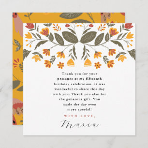 Invitation Fiesta jaune coloré 15e anniversaire Merci