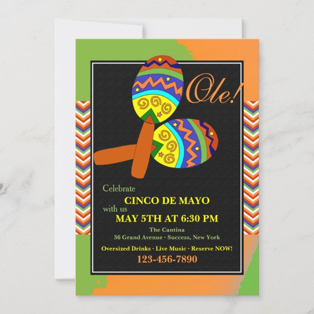 Invitation Fiesta Maracas (Devant)