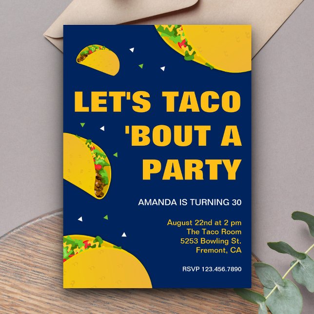 Invitation Fiesta mexicaine | Taco 'Bout a Party Anniversaire (Créateur téléchargé)