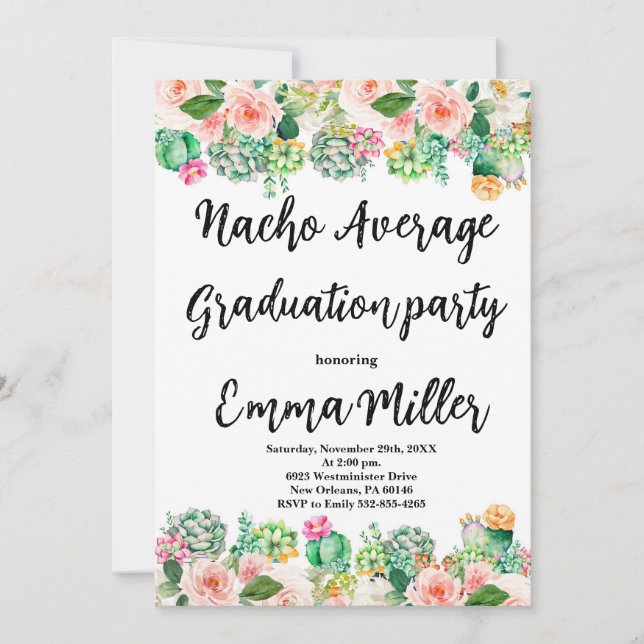 Invitation Fiesta Nacho Graduation moyenne (Devant)