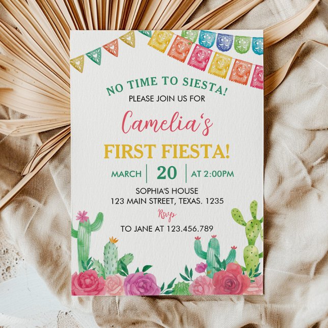 Invitation Fiesta Pas Le Temps De Siesta 1er Anniversaire Inv (Créateur téléchargé)
