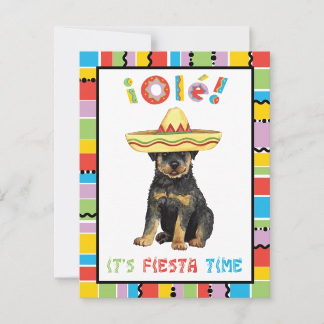 Invitation Fiesta Rottweiler (Devant)