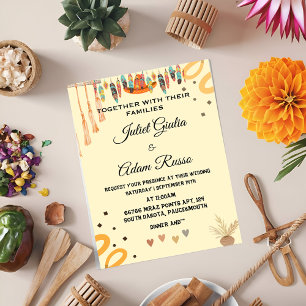 Invitation fiesta rustique moderne élégant mariage mexicain