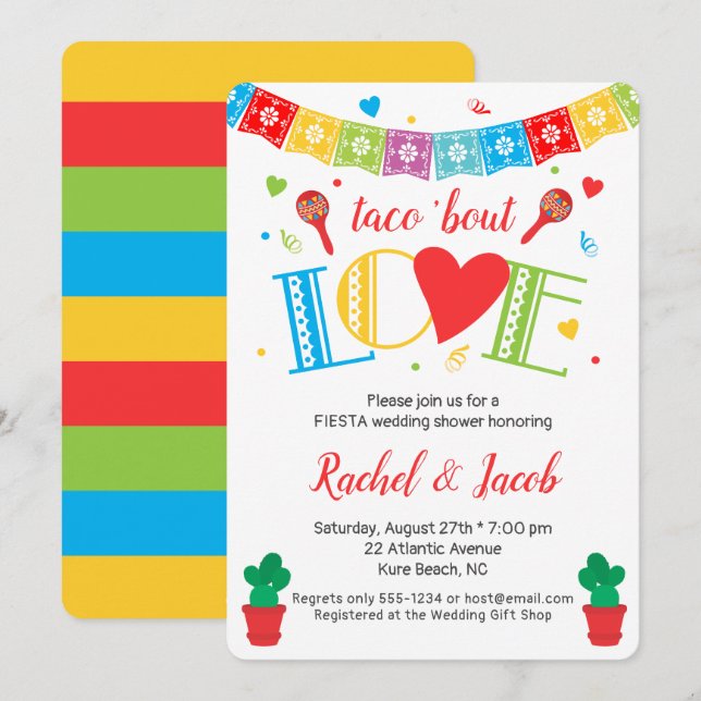 Invitation Fiesta Taco Bout Amour Nuptiale (Devant / Derrière)
