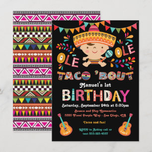 Invitation Fiesta Taco mexicaine à environ 1er anniversaire