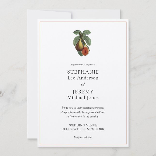 Invitation Fig Fruit Vintage esthétique (Devant)